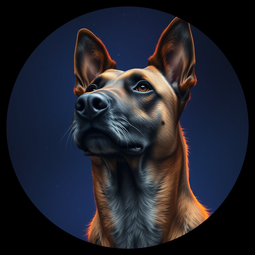 Cosmic medallion portrait of CNPP_CNPP_31, a Feral Dog Capeyork