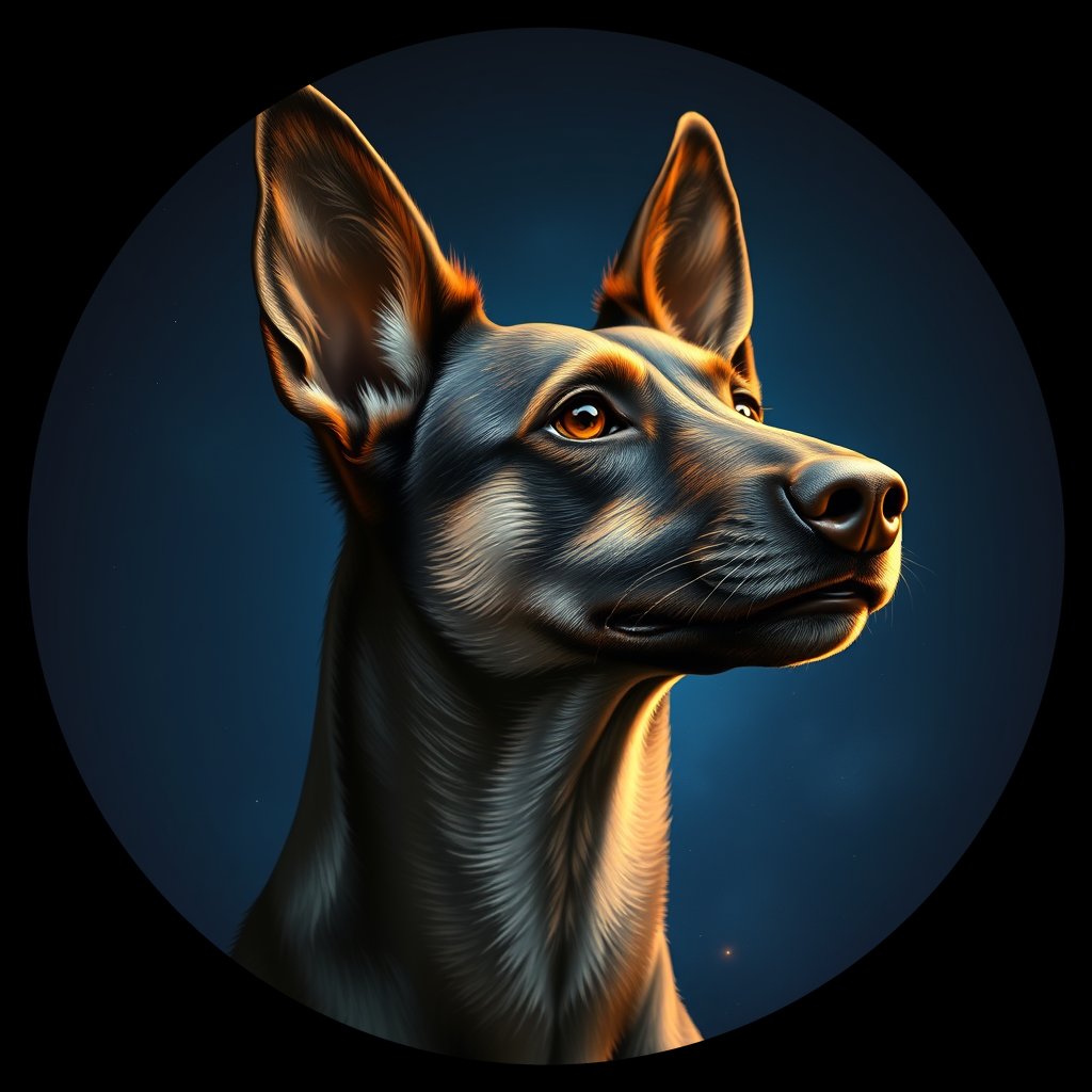 Cosmic medallion portrait of CNPP_CNPP_33, a Feral Dog Capeyork