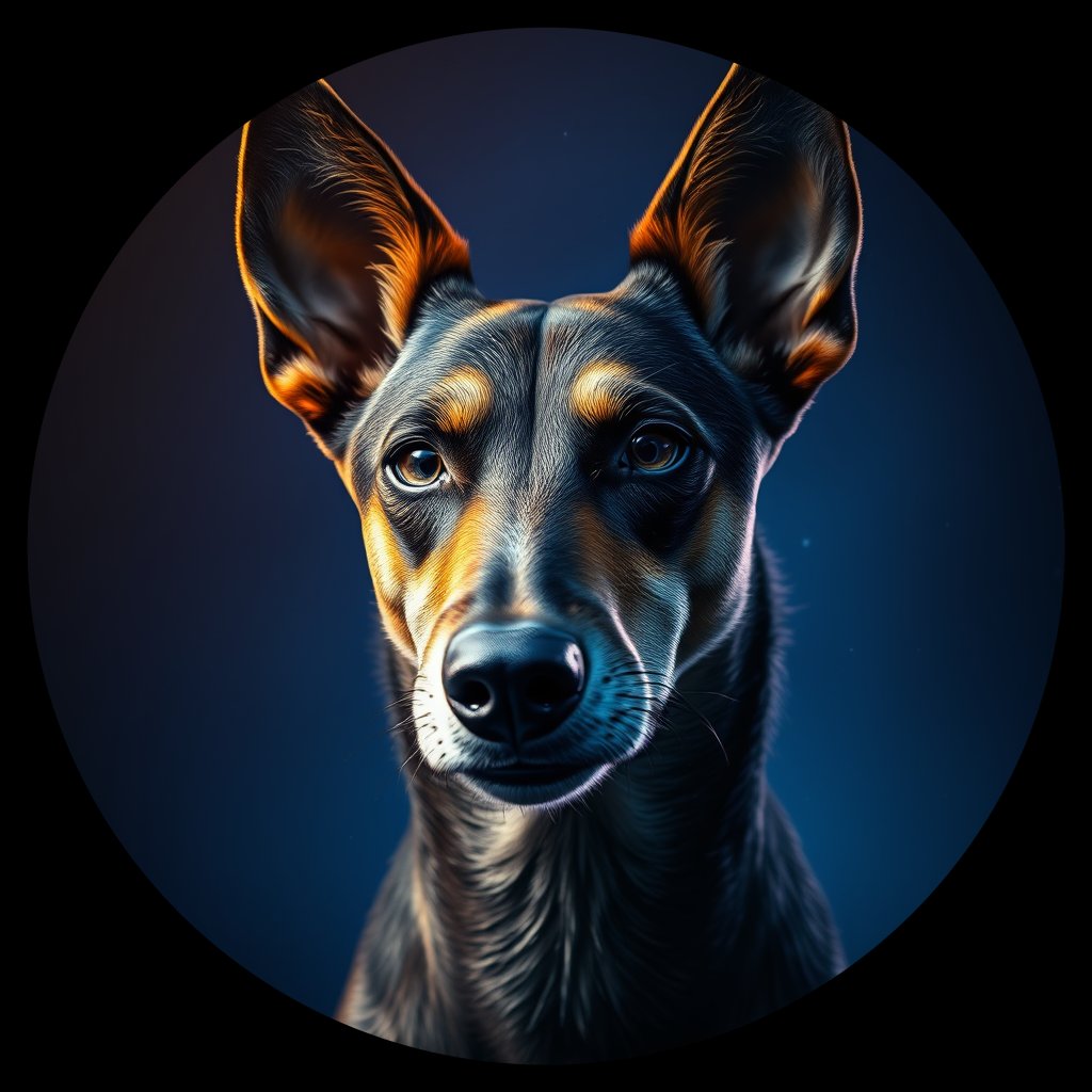 Cosmic medallion portrait of CNPP_CNPP_34, a Feral Dog Capeyork