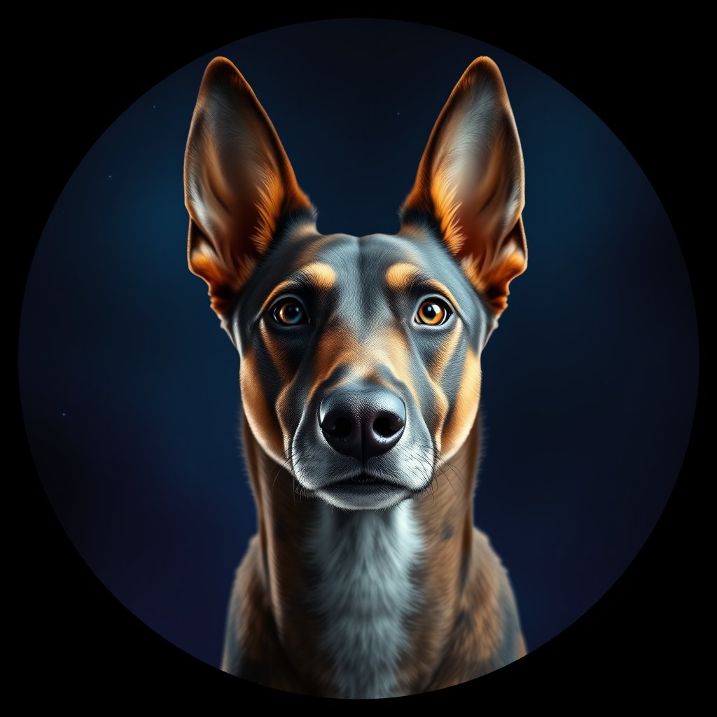 Cosmic medallion portrait of CNPP_CNPP_35, a Feral Dog Capeyork