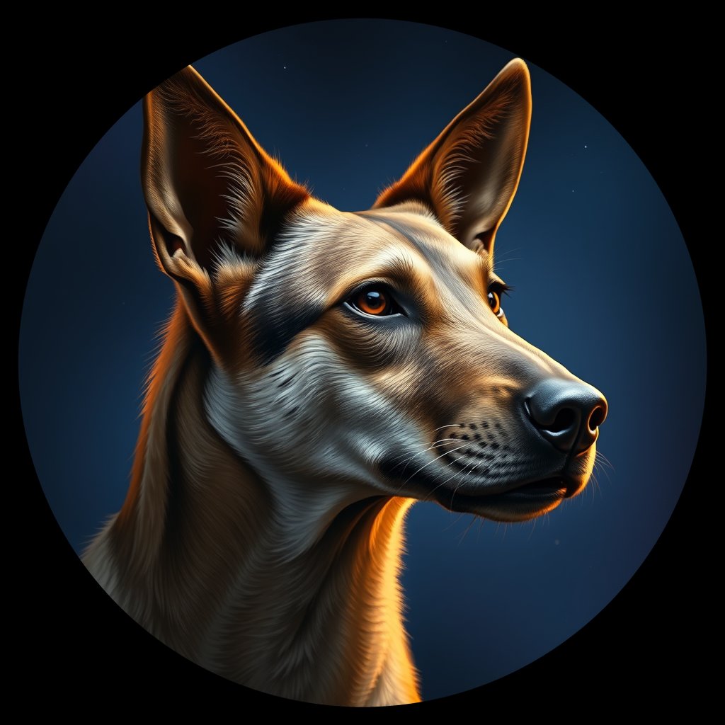 Cosmic medallion portrait of CNPP_CNPP_36, a Feral Dog Capeyork