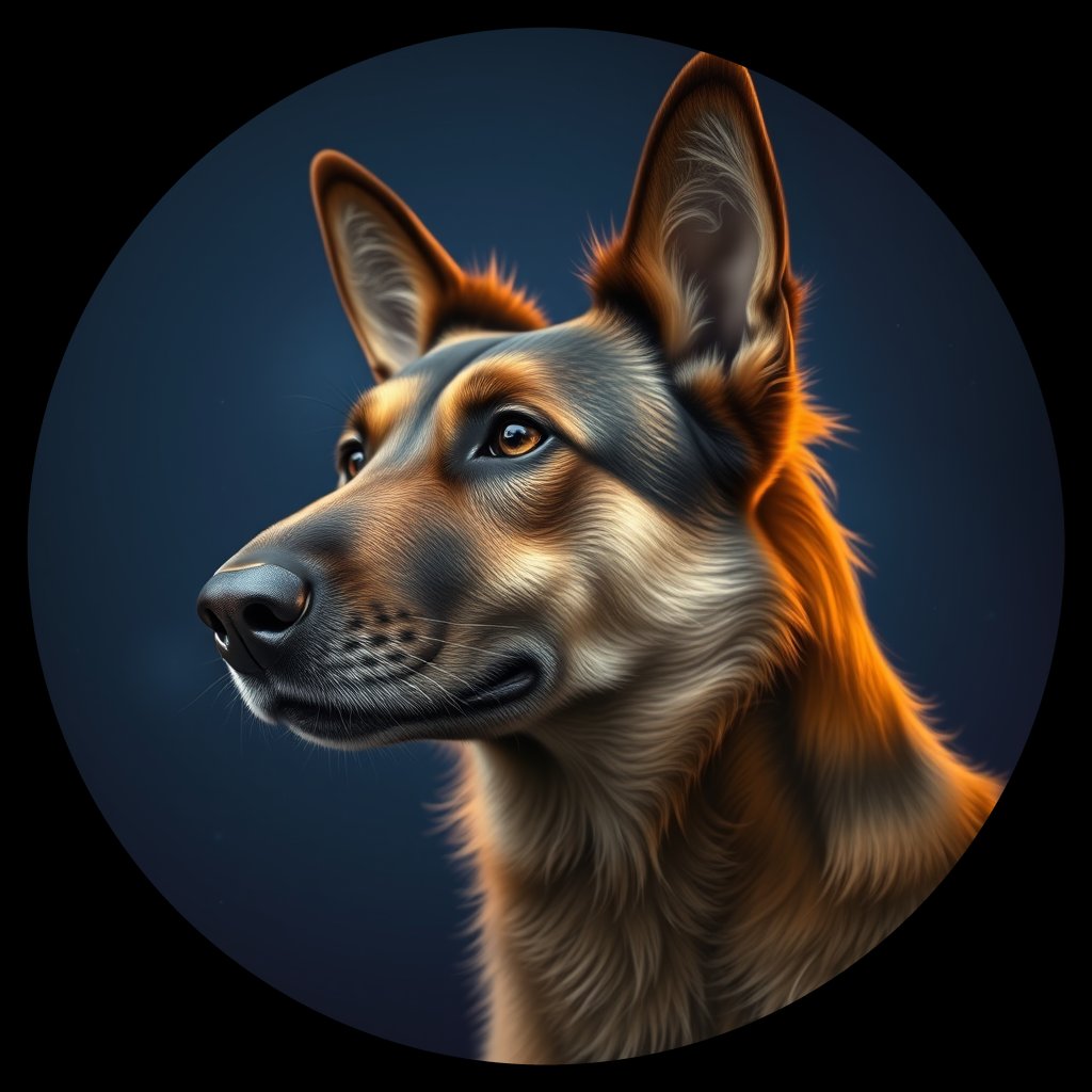 Cosmic medallion portrait of CNPP_CNPP_38, a Feral Dog Capeyork