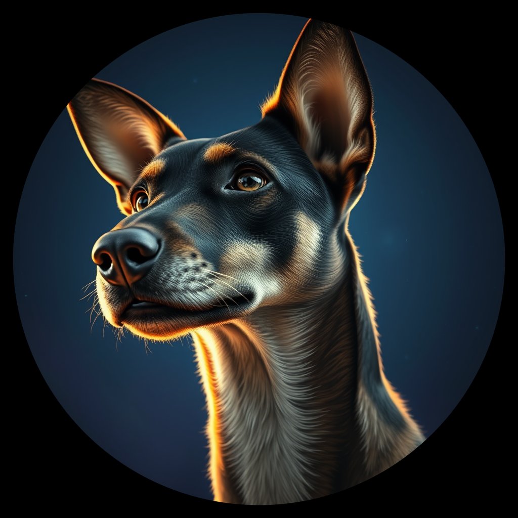 Cosmic medallion portrait of CNPP_CNPP_4, a Feral Dog Capeyork