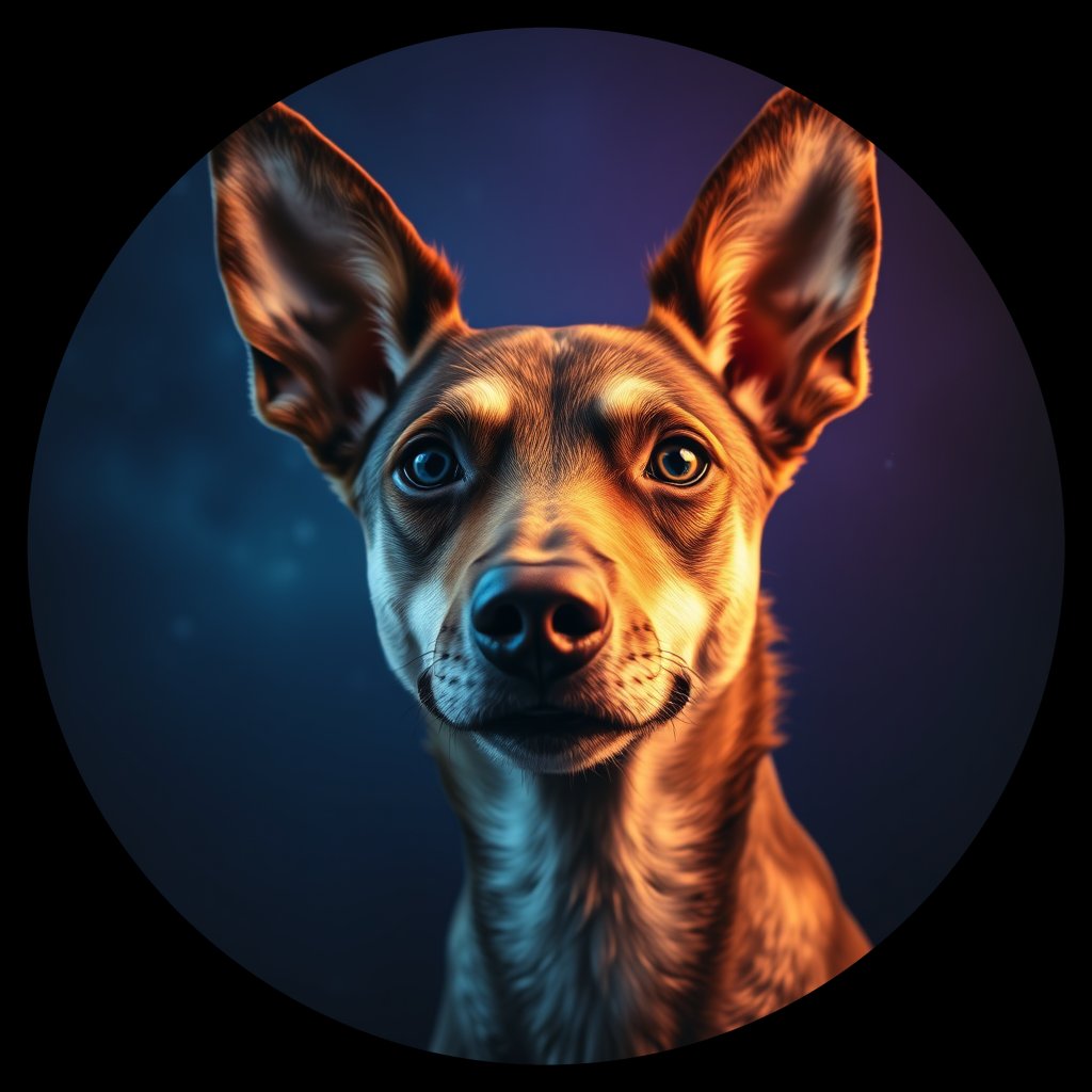 Cosmic medallion portrait of CNPP_CNPP_40, a Feral Dog Capeyork