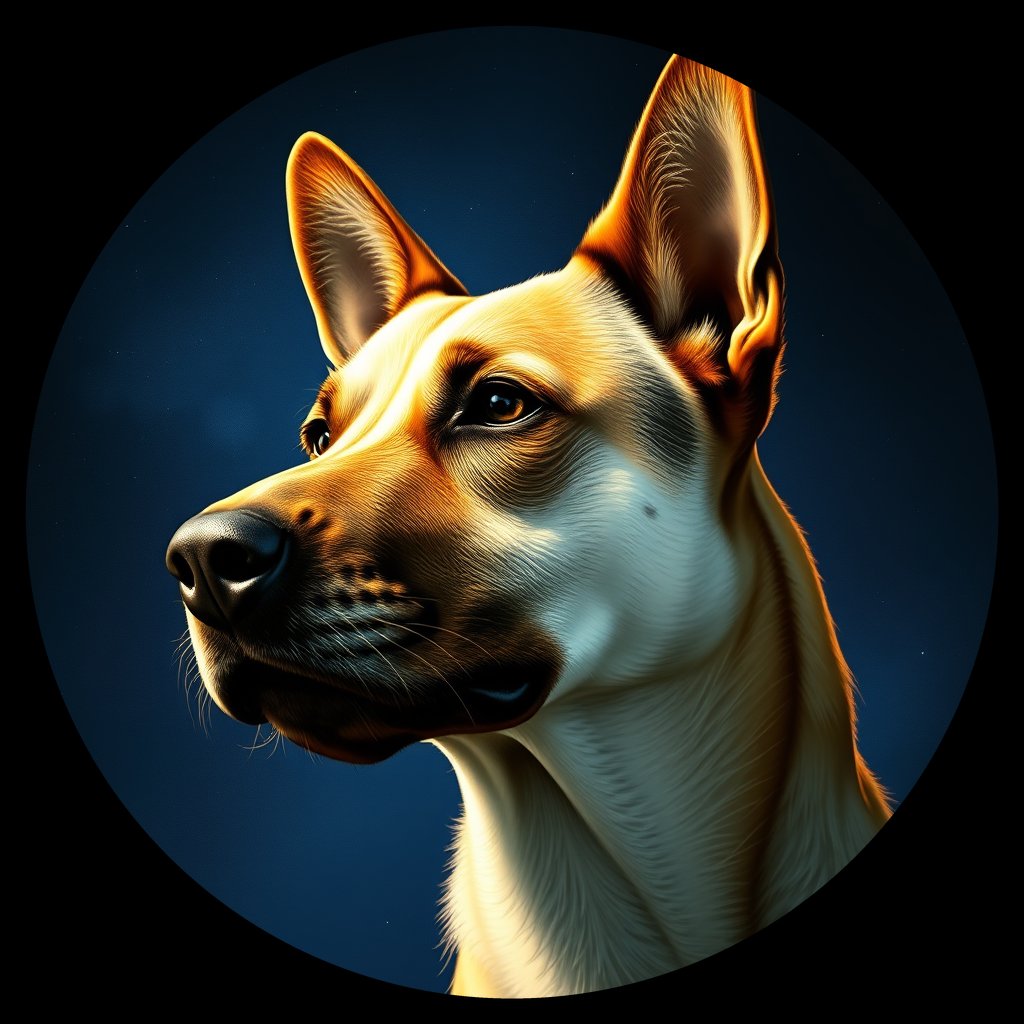 Cosmic medallion portrait of CNPP_CNPP_43, a Feral Dog Capeyork
