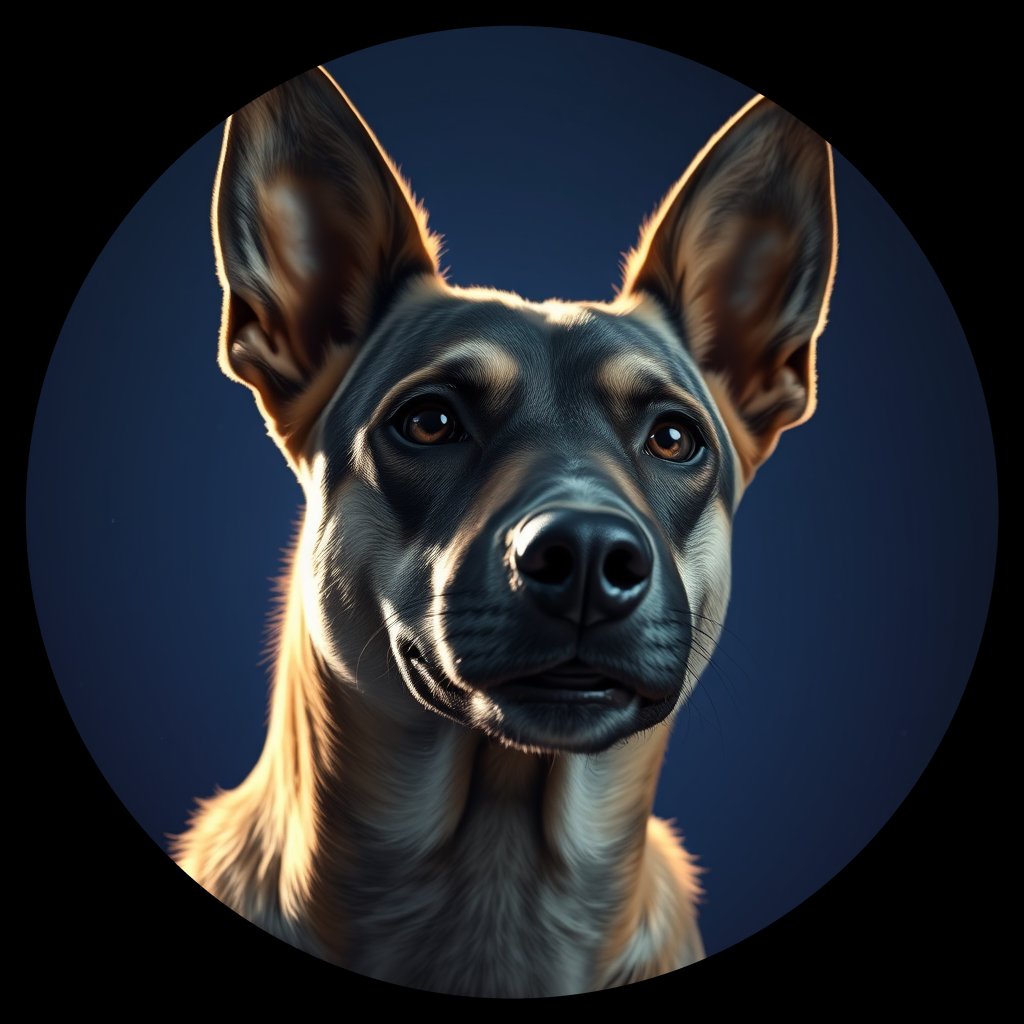 Cosmic medallion portrait of CNPP_CNPP_44, a Feral Dog Capeyork