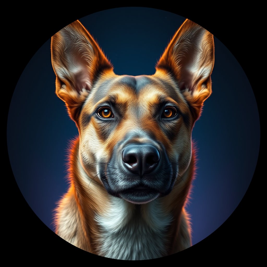Cosmic medallion portrait of CNPP_CNPP_45, a Feral Dog Capeyork