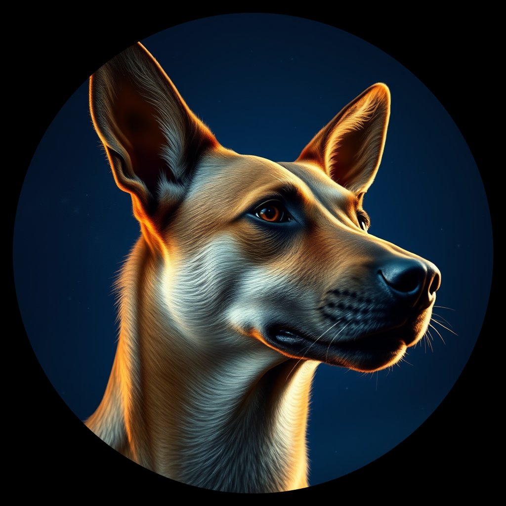 Cosmic medallion portrait of CNPP_CNPP_47, a Feral Dog Capeyork