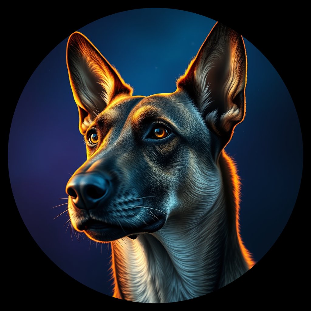 Cosmic medallion portrait of CNPP_CNPP_48, a Feral Dog Capeyork