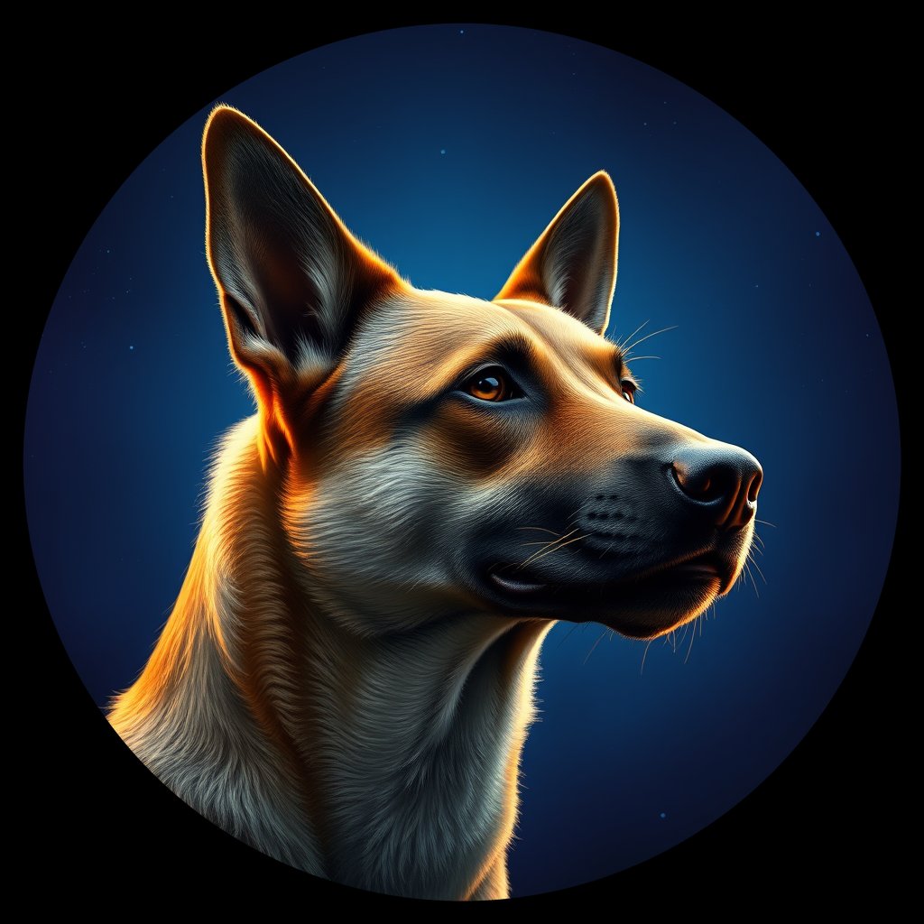 Cosmic medallion portrait of CNPP_CNPP_49, a Feral Dog Capeyork