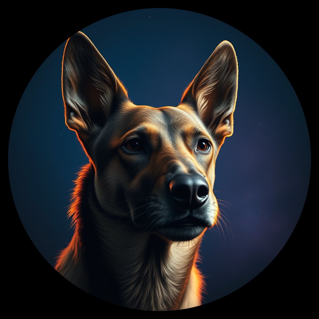 Cosmic medallion portrait of CNPP_CNPP_5, a Feral Dog Capeyork