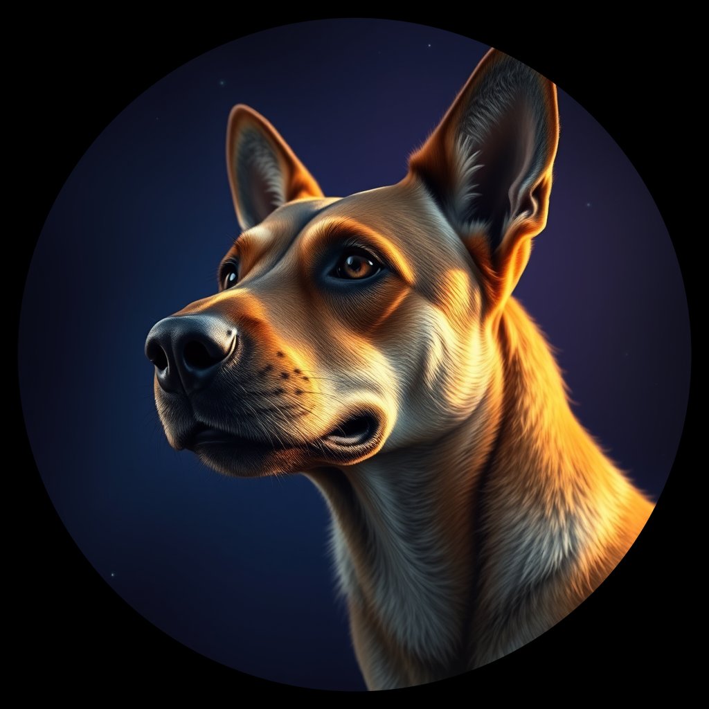 Cosmic medallion portrait of CNPP_CNPP_50, a Feral Dog Capeyork