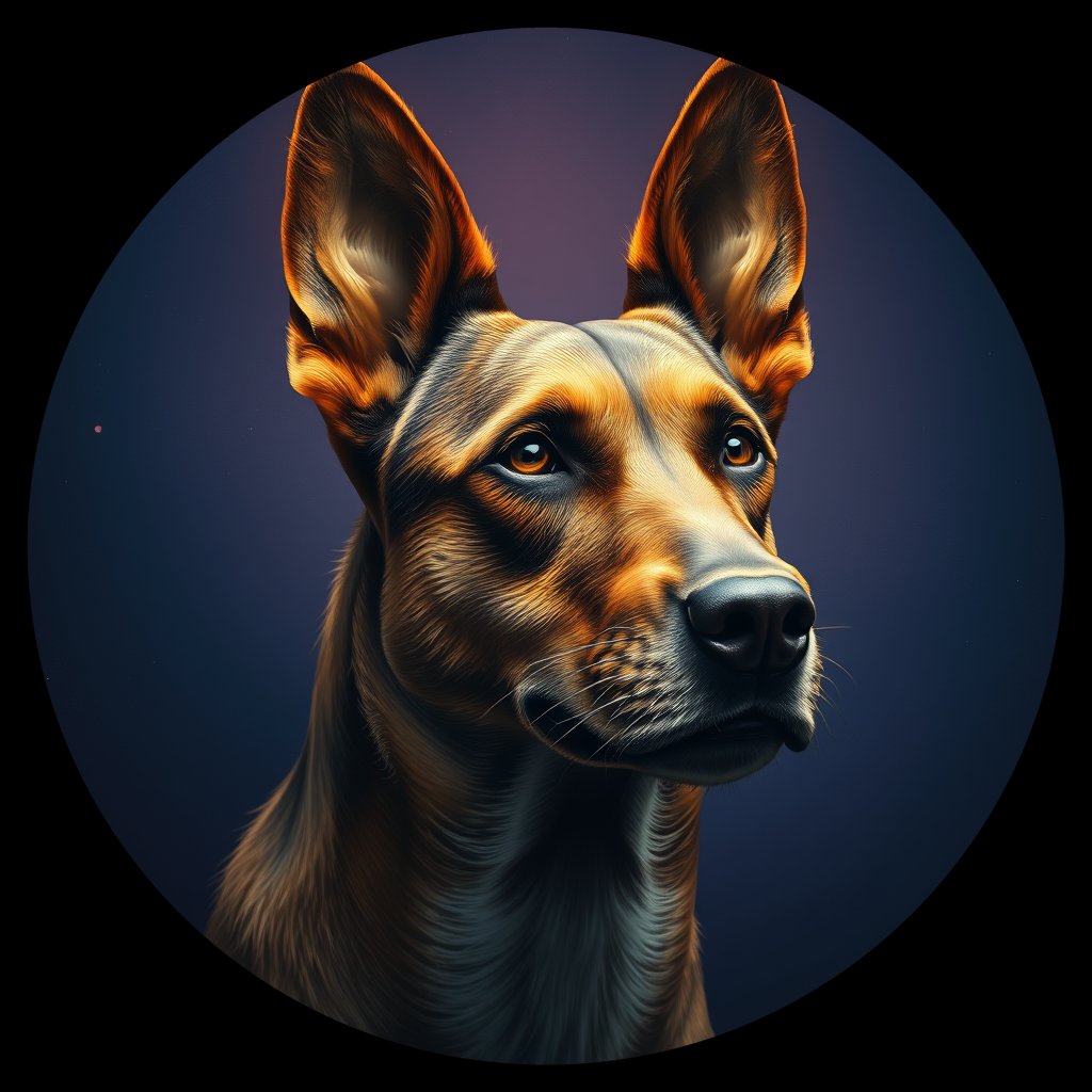 Cosmic medallion portrait of CNPP_CNPP_51, a Feral Dog Capeyork