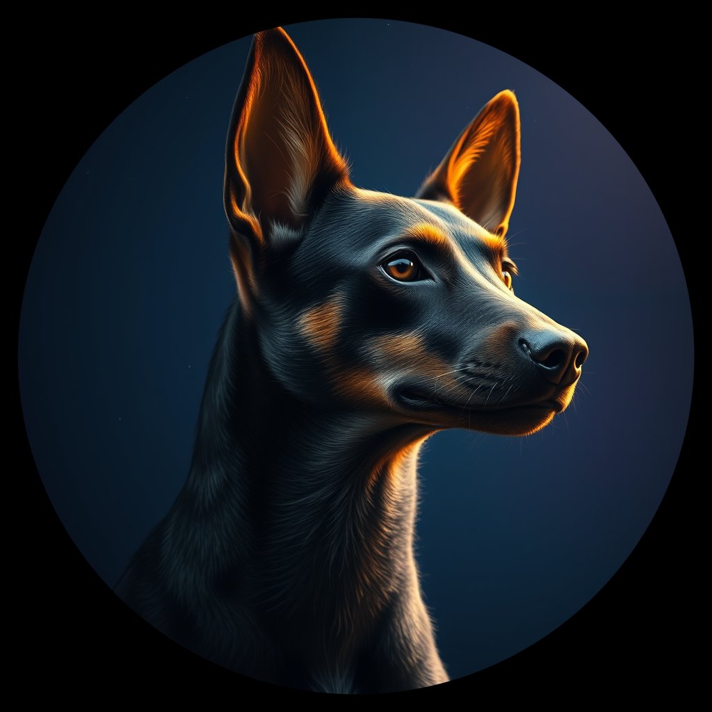 Cosmic medallion portrait of CNPP_CNPP_52, a Feral Dog Capeyork
