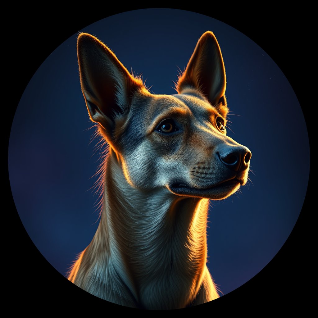 Cosmic medallion portrait of CNPP_CNPP_53, a Feral Dog Capeyork