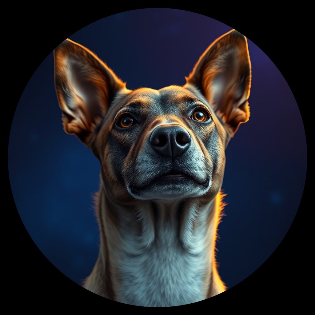 Cosmic medallion portrait of CNPP_CNPP_57, a Feral Dog Capeyork
