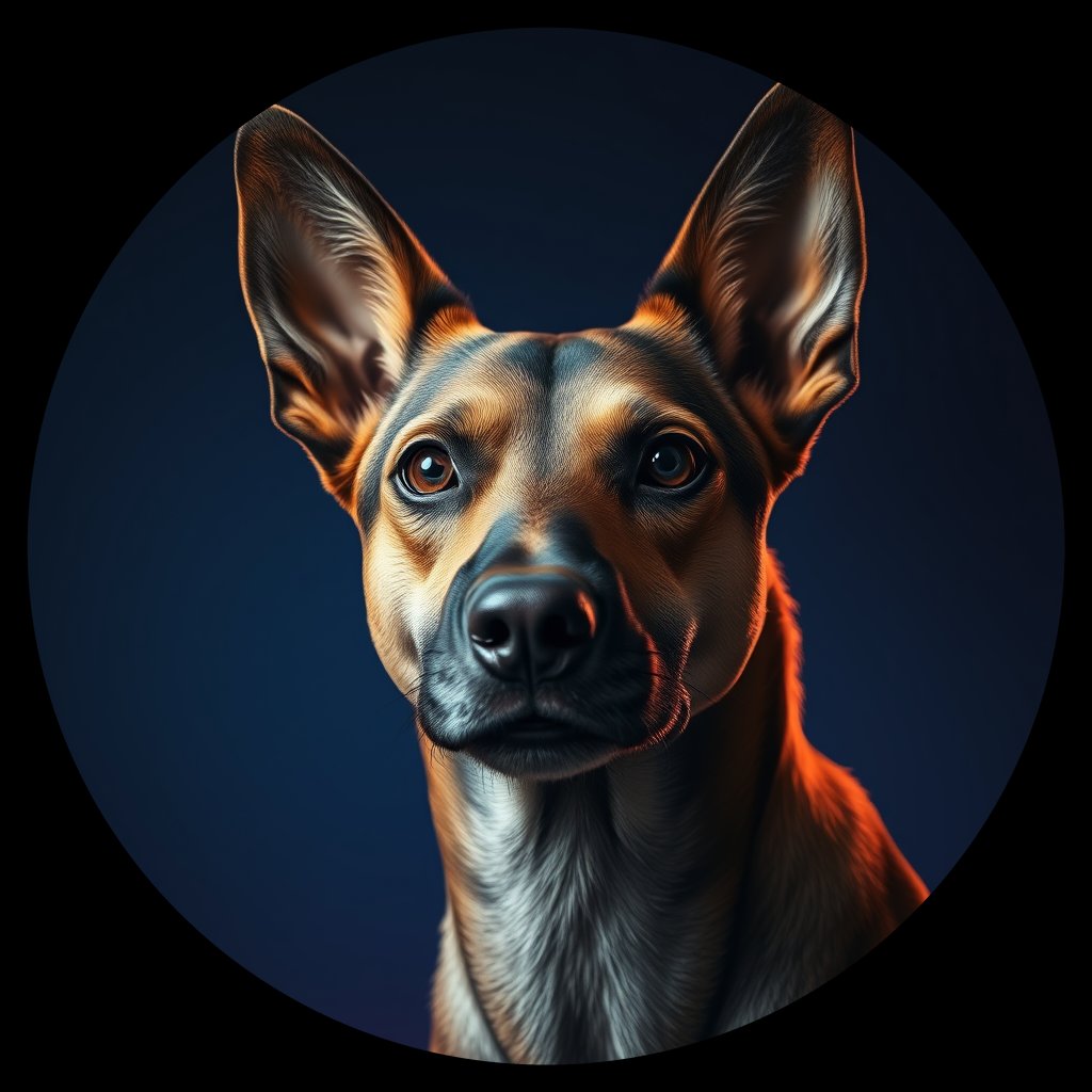Cosmic medallion portrait of CNPP_CNPP_59, a Feral Dog Capeyork