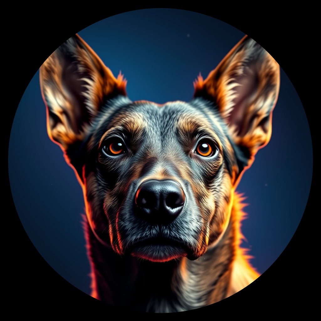 Cosmic medallion portrait of CNPP_CNPP_6, a Feral Dog Capeyork