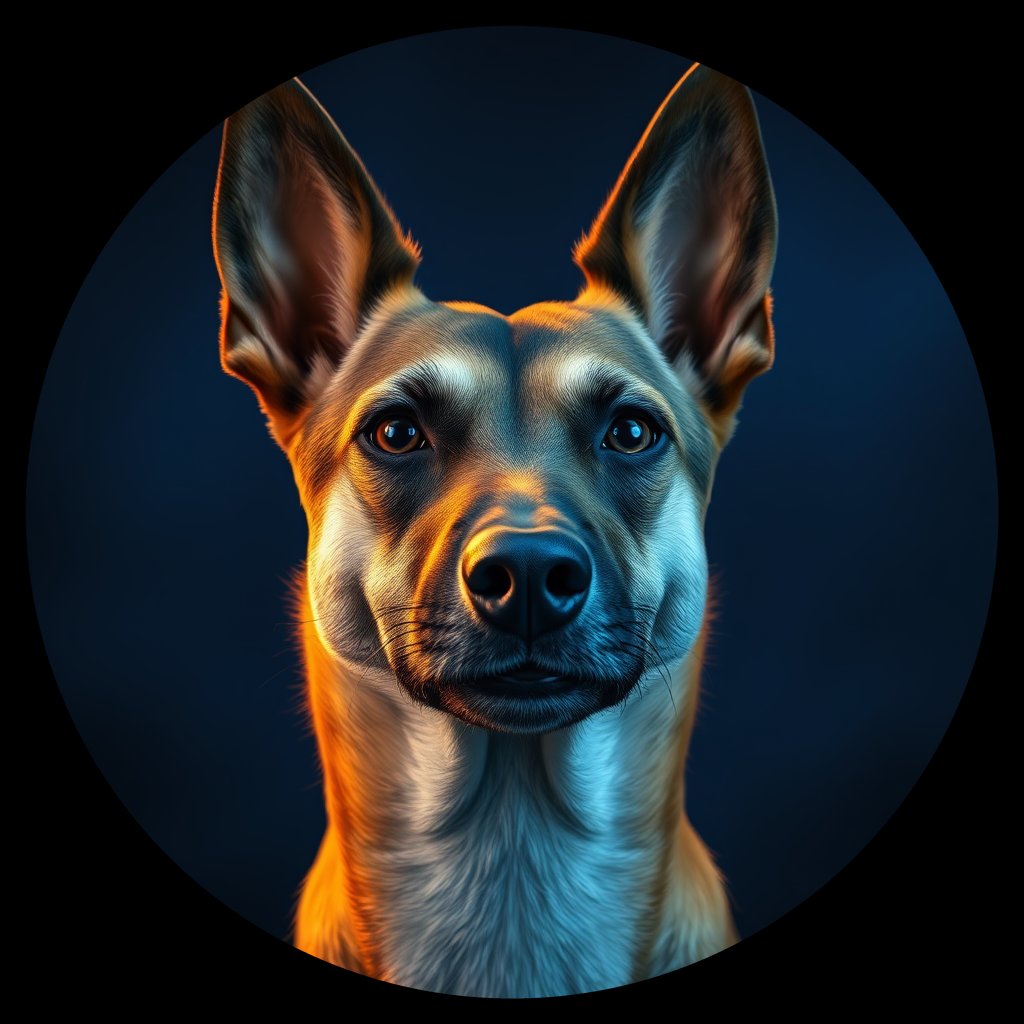 Cosmic medallion portrait of CNPP_CNPP_60, a Feral Dog Capeyork
