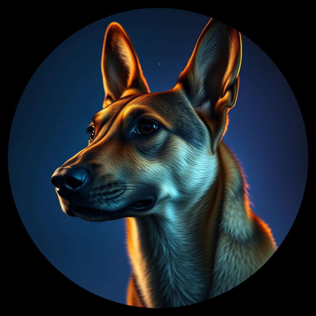 Cosmic medallion portrait of CNPP_CNPP_61, a Feral Dog Capeyork