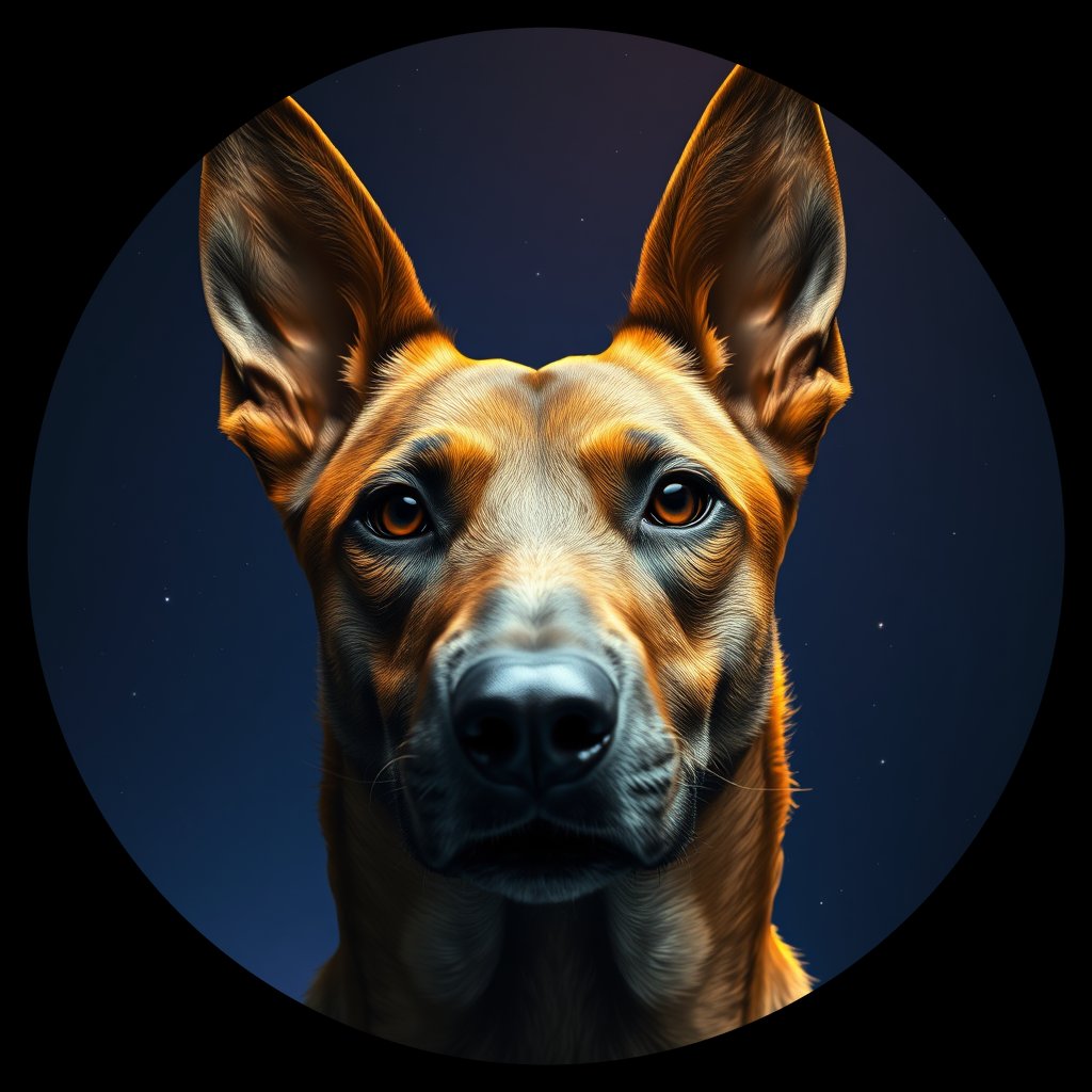 Cosmic medallion portrait of CNPP_CNPP_63, a Feral Dog Capeyork