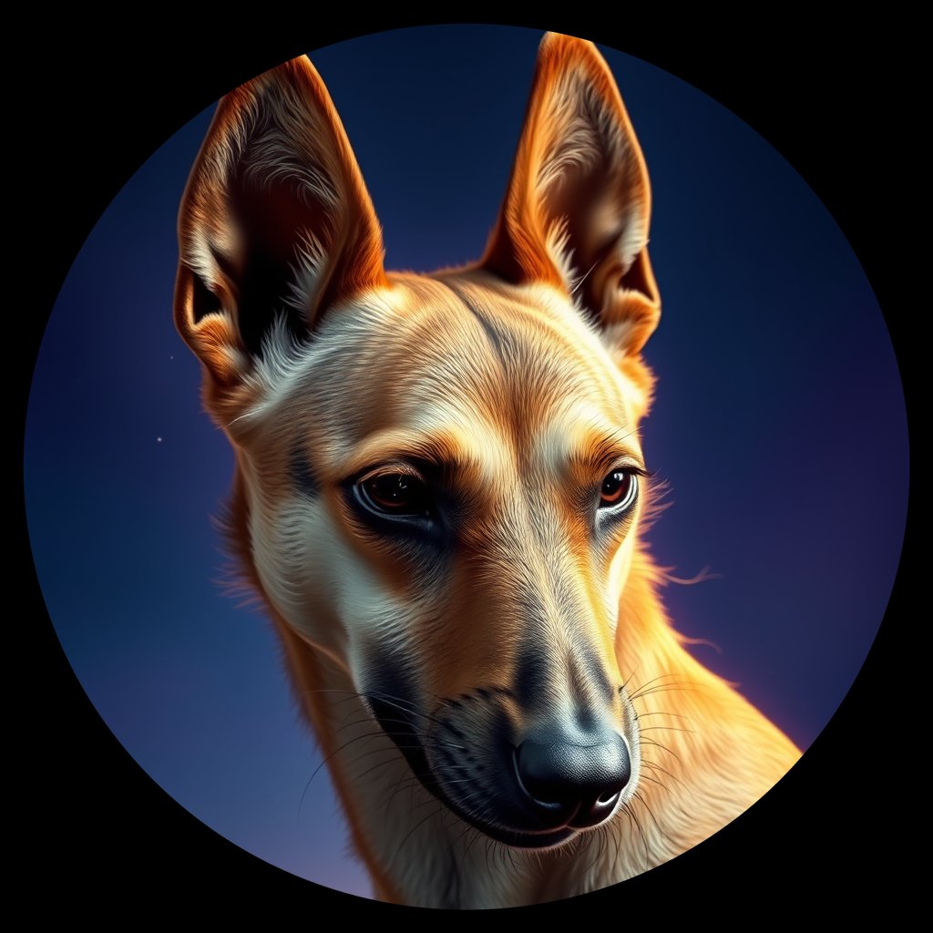 Cosmic medallion portrait of CNPP_CNPP_64, a Feral Dog Capeyork