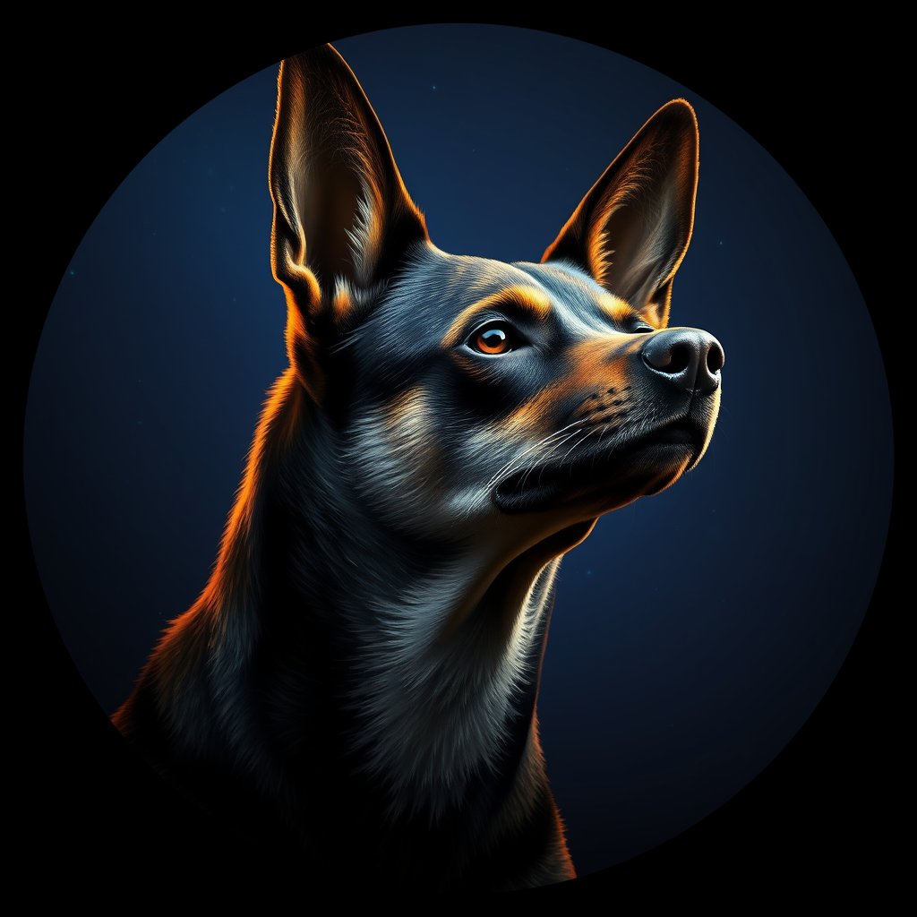 Cosmic medallion portrait of CNPP_CNPP_65, a Feral Dog Capeyork