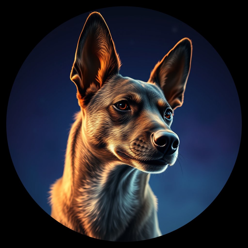 Cosmic medallion portrait of CNPP_CNPP_66, a Feral Dog Capeyork