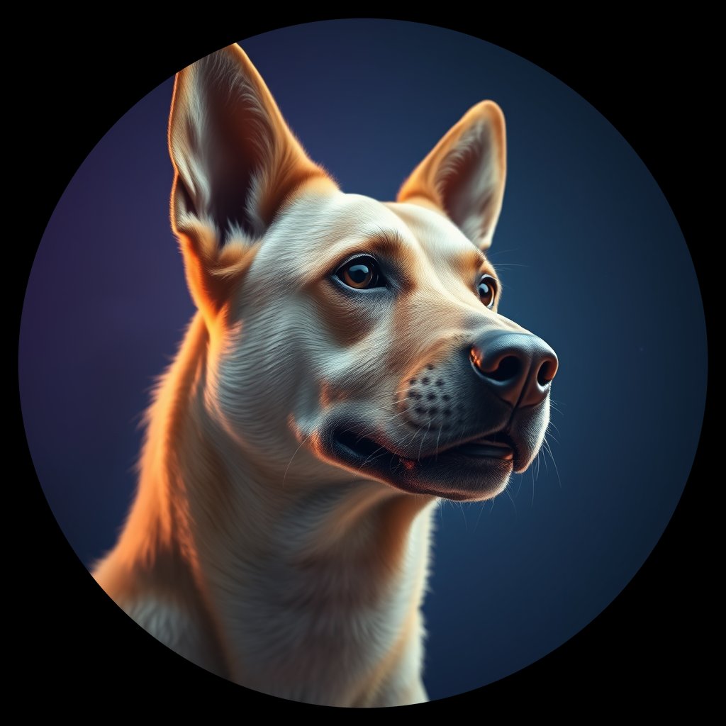 Cosmic medallion portrait of CNPP_CNPP_67, a Feral Dog Capeyork