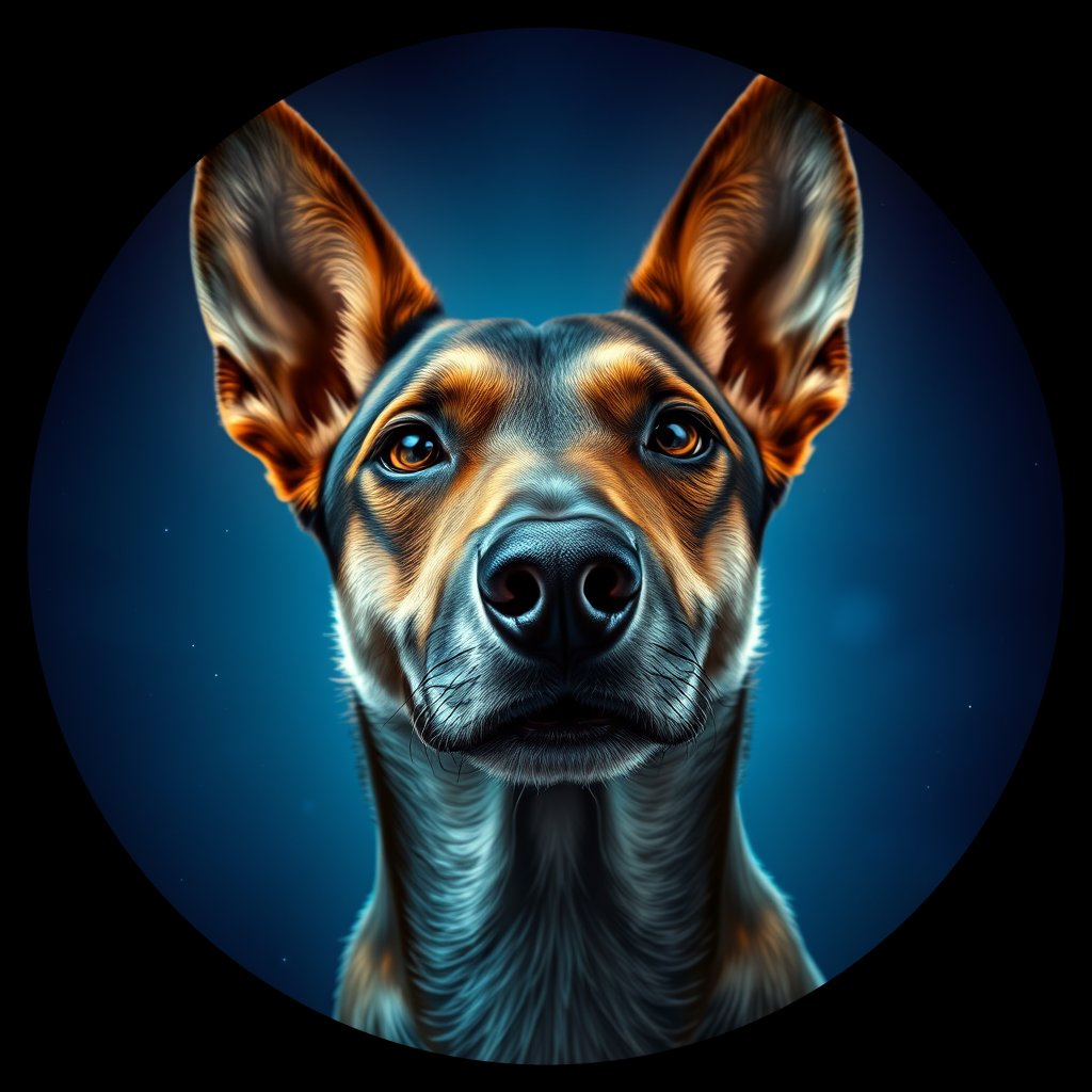 Cosmic medallion portrait of CNPP_CNPP_68, a Feral Dog Capeyork