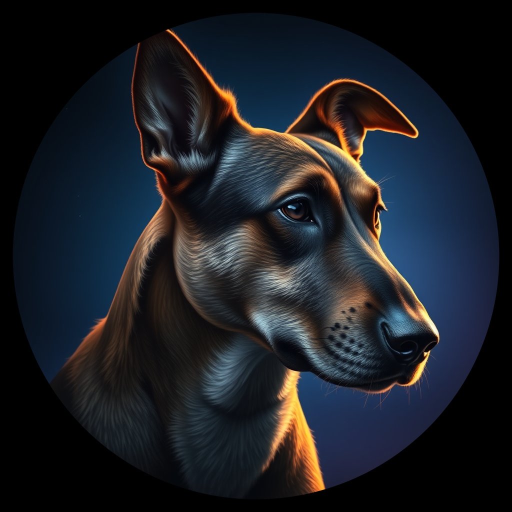 Cosmic medallion portrait of CNPP_CNPP_7, a Feral Dog Capeyork
