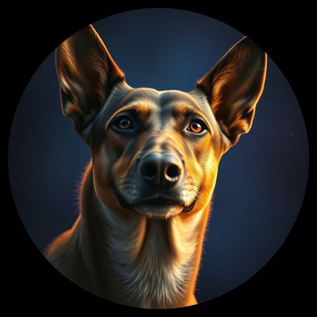 Cosmic medallion portrait of CNPP_CNPP_70, a Feral Dog Capeyork