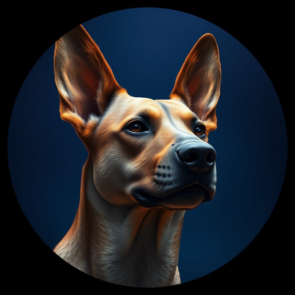 Cosmic medallion portrait of CNPP_CNPP_71, a Feral Dog Capeyork