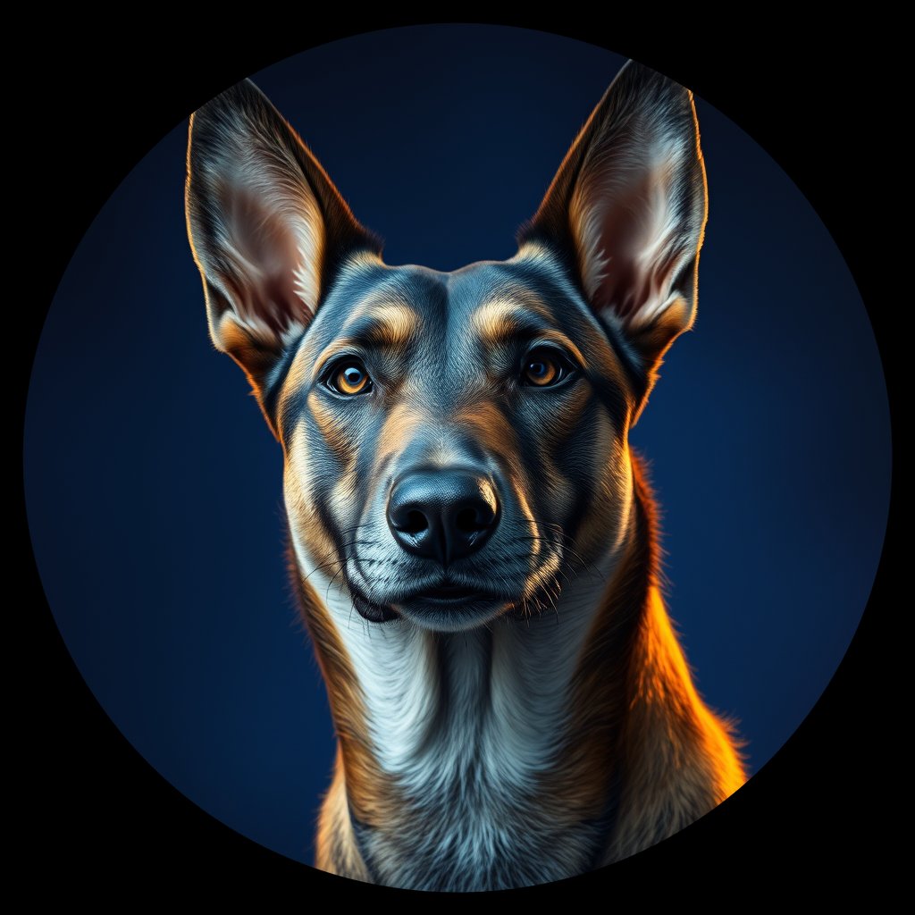Cosmic medallion portrait of CNPP_CNPP_73, a Feral Dog Capeyork