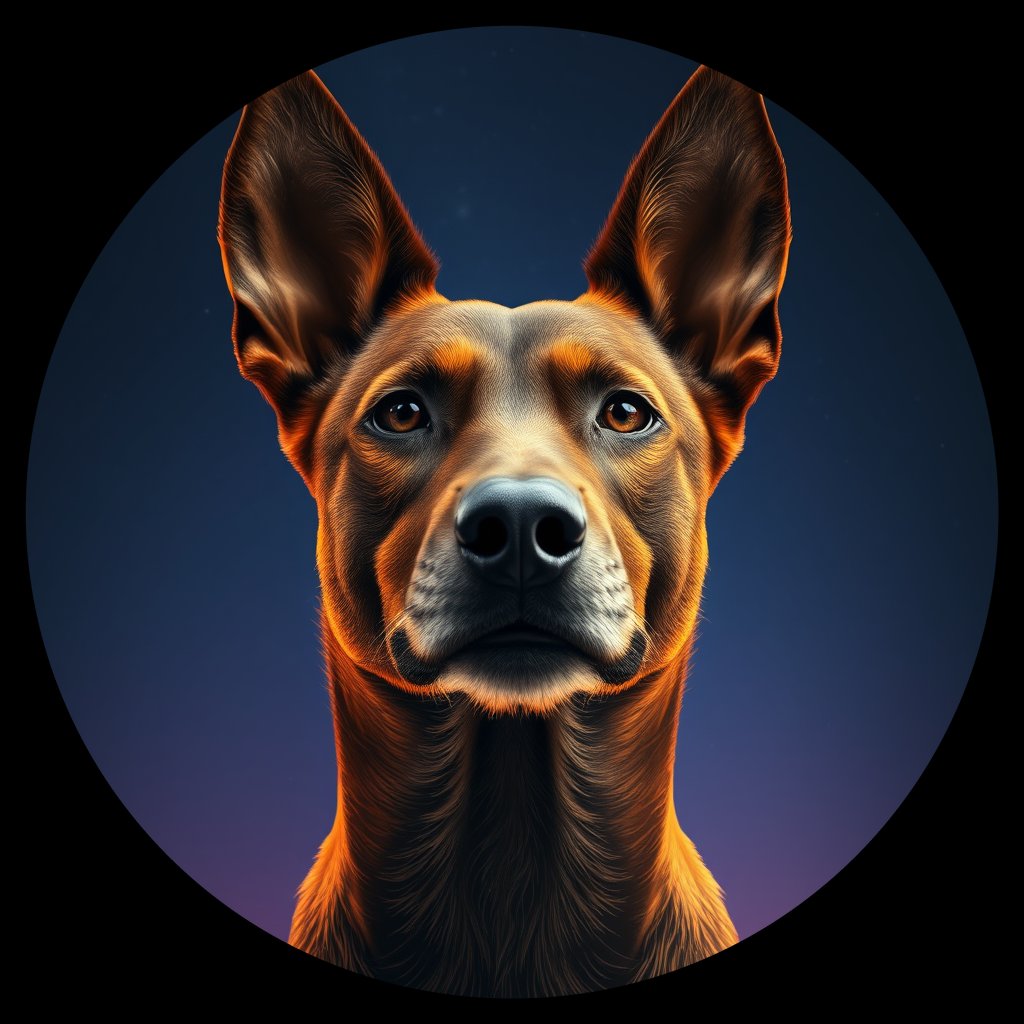 Cosmic medallion portrait of CNPP_CNPP_74, a Feral Dog Capeyork