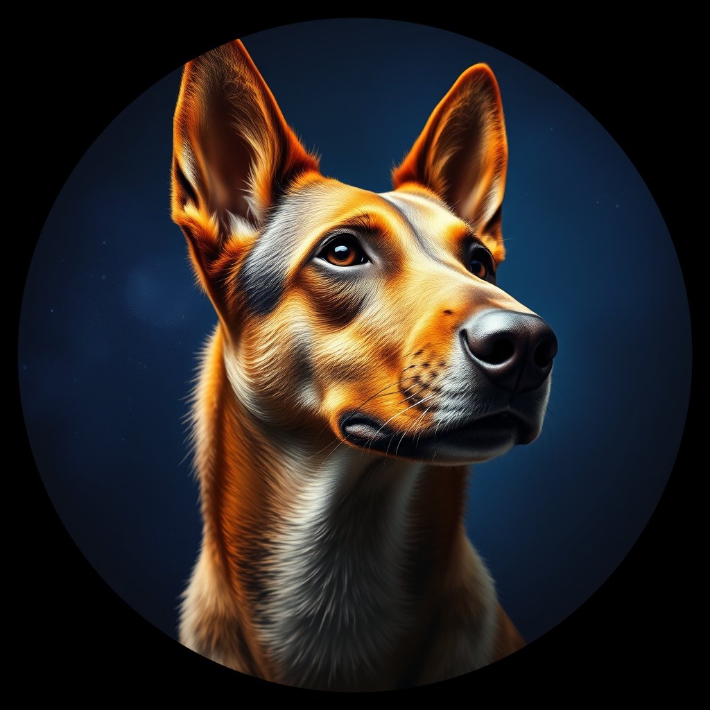 Cosmic medallion portrait of CNPP_CNPP_75, a Feral Dog Capeyork