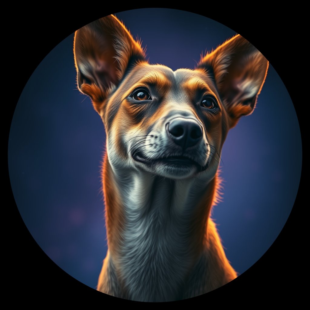 Cosmic medallion portrait of CNPP_CNPP_76, a Feral Dog Capeyork