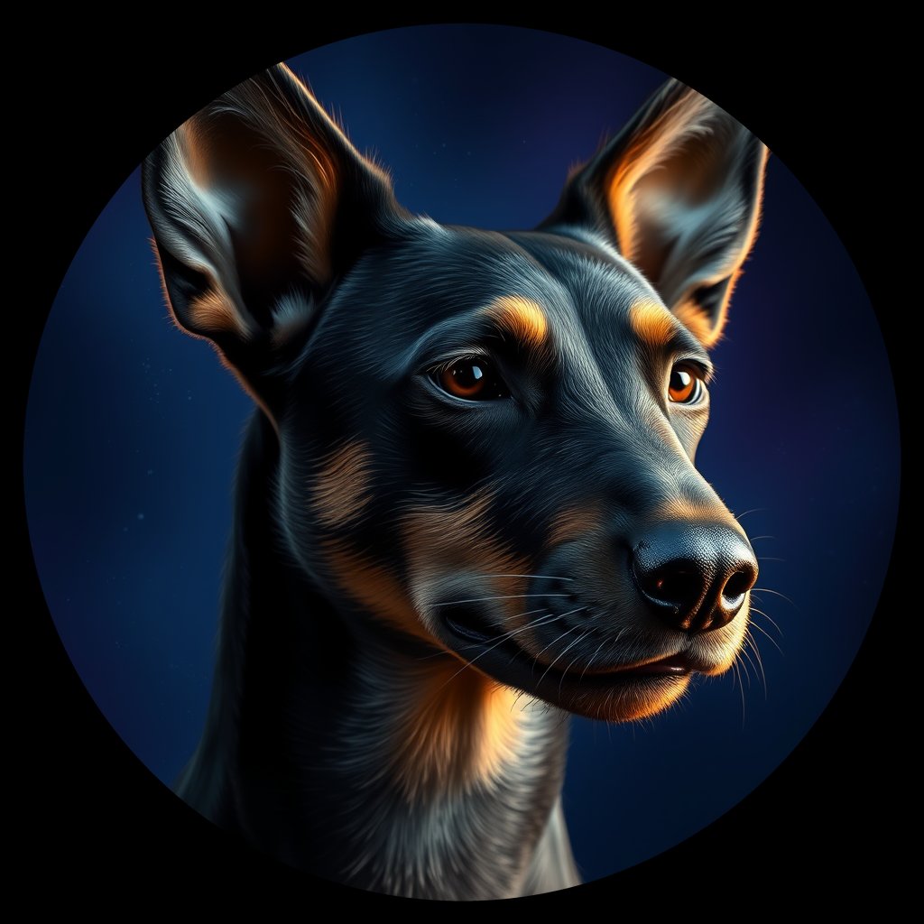 Cosmic medallion portrait of CNPP_CNPP_77, a Feral Dog Capeyork