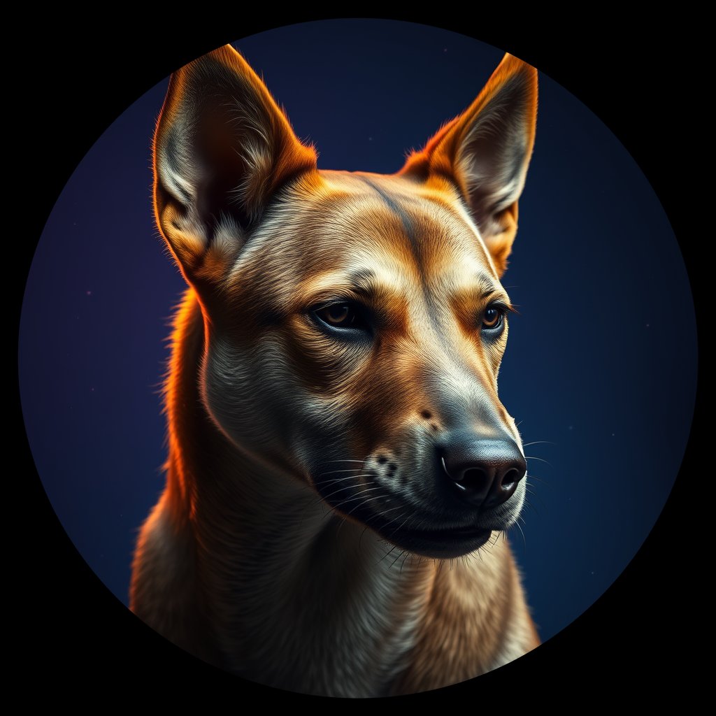 Cosmic medallion portrait of CNPP_CNPP_78, a Feral Dog Capeyork