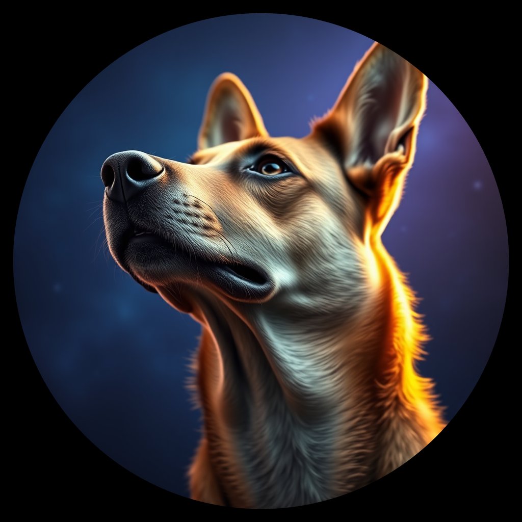 Cosmic medallion portrait of CNPP_CNPP_80, a Feral Dog Capeyork