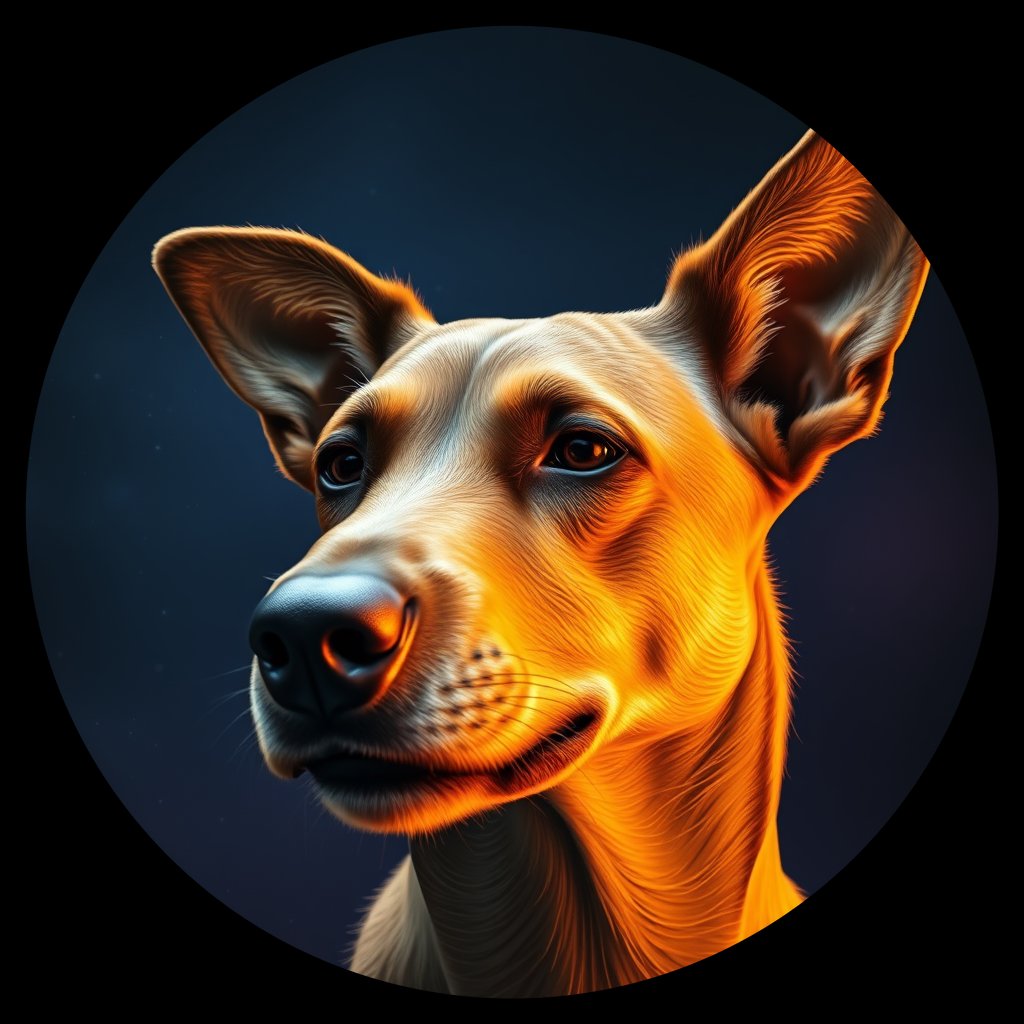 Cosmic medallion portrait of CNPP_CNPP_81, a Feral Dog Capeyork