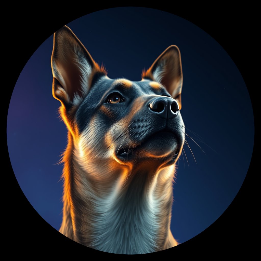 Cosmic medallion portrait of CNPP_CNPP_82, a Feral Dog Capeyork