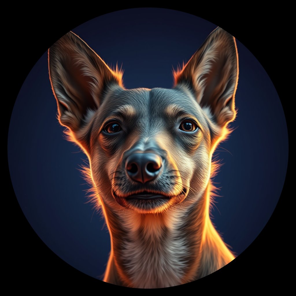 Cosmic medallion portrait of CNPP_CNPP_83, a Feral Dog Capeyork