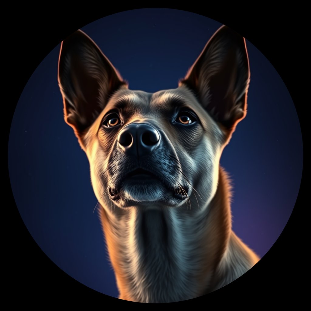 Cosmic medallion portrait of CNPP_CNPP_84, a Feral Dog Capeyork