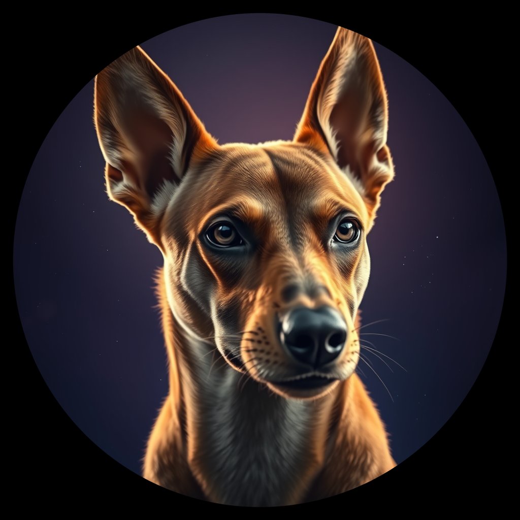 Cosmic medallion portrait of CNPP_CNPP_85, a Feral Dog Capeyork