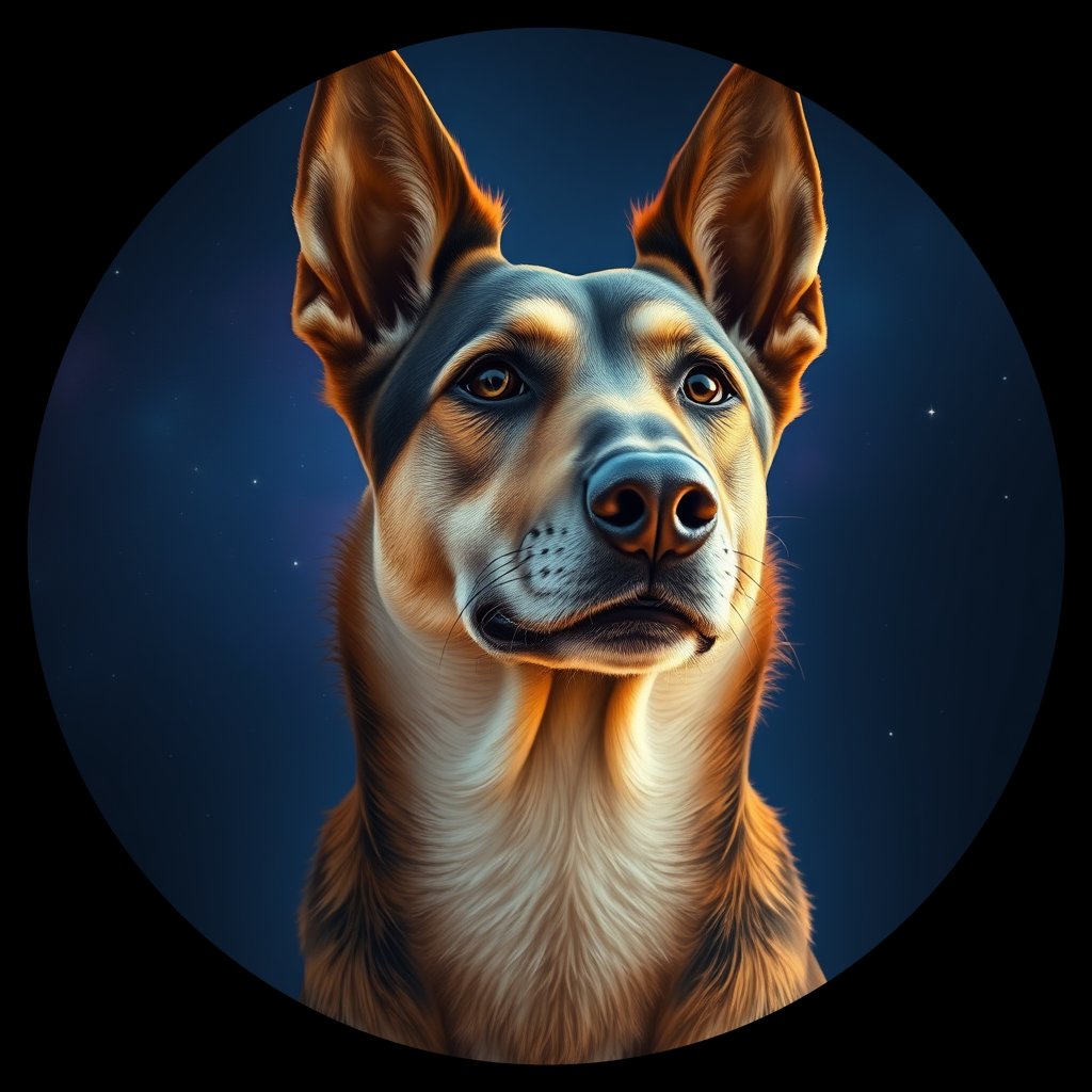 Cosmic medallion portrait of CNPP_CNPP_87, a Feral Dog Capeyork