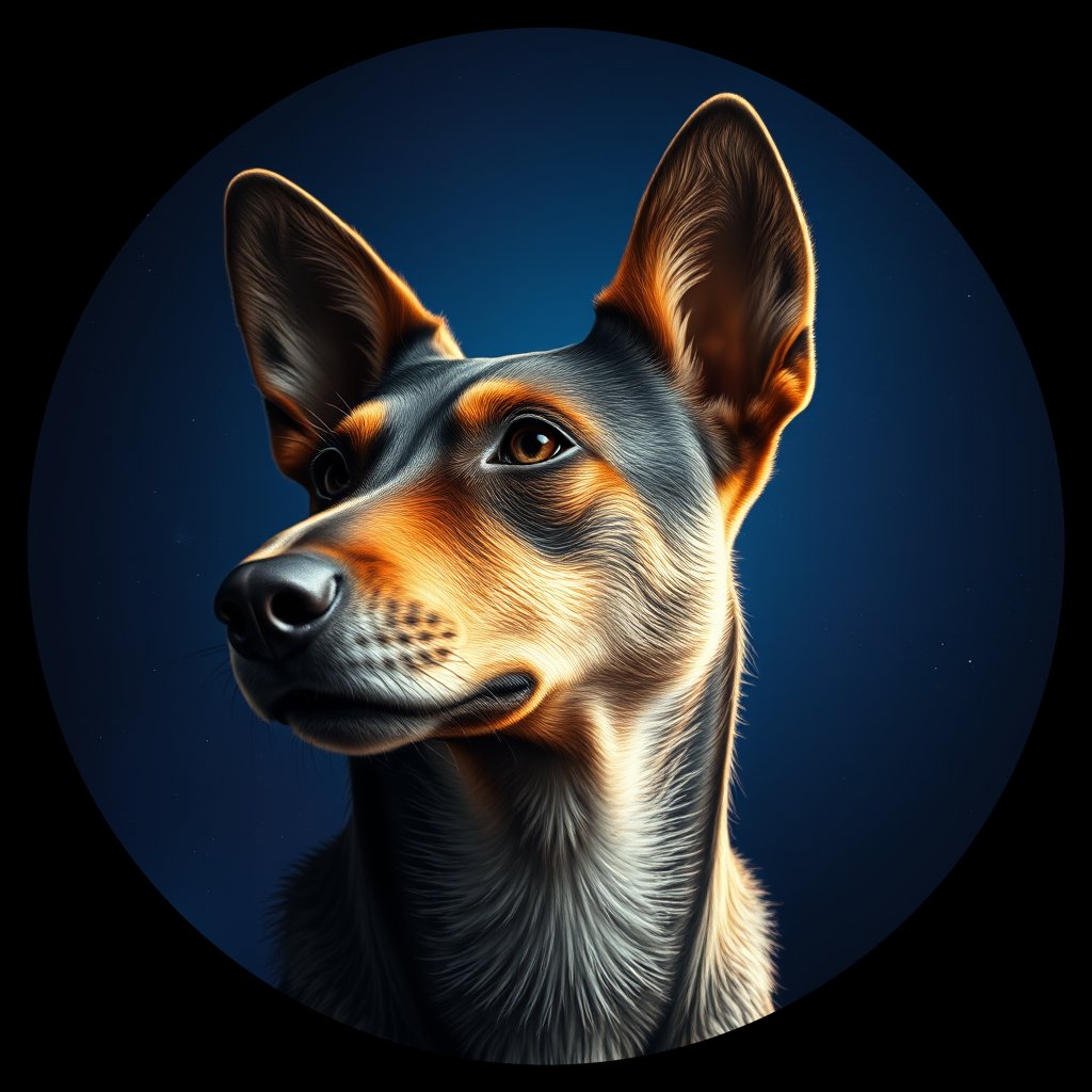 Cosmic medallion portrait of CNPP_CNPP_88, a Feral Dog Capeyork