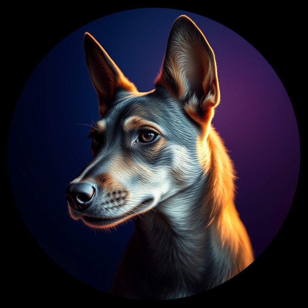 Cosmic medallion portrait of CNPP_CNPP_89, a Feral Dog Capeyork