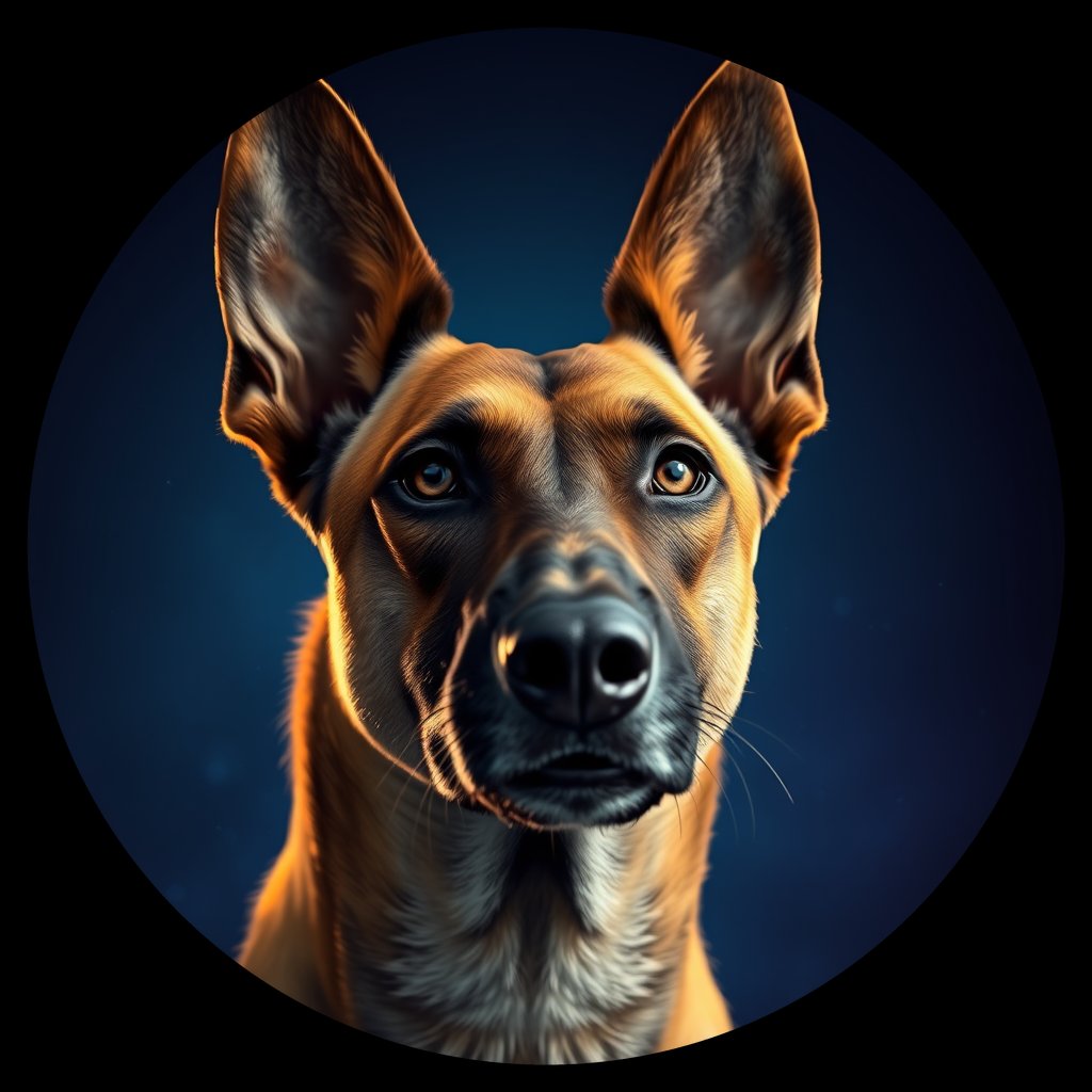 Cosmic medallion portrait of CNPP_CNPP_9, a Feral Dog Capeyork