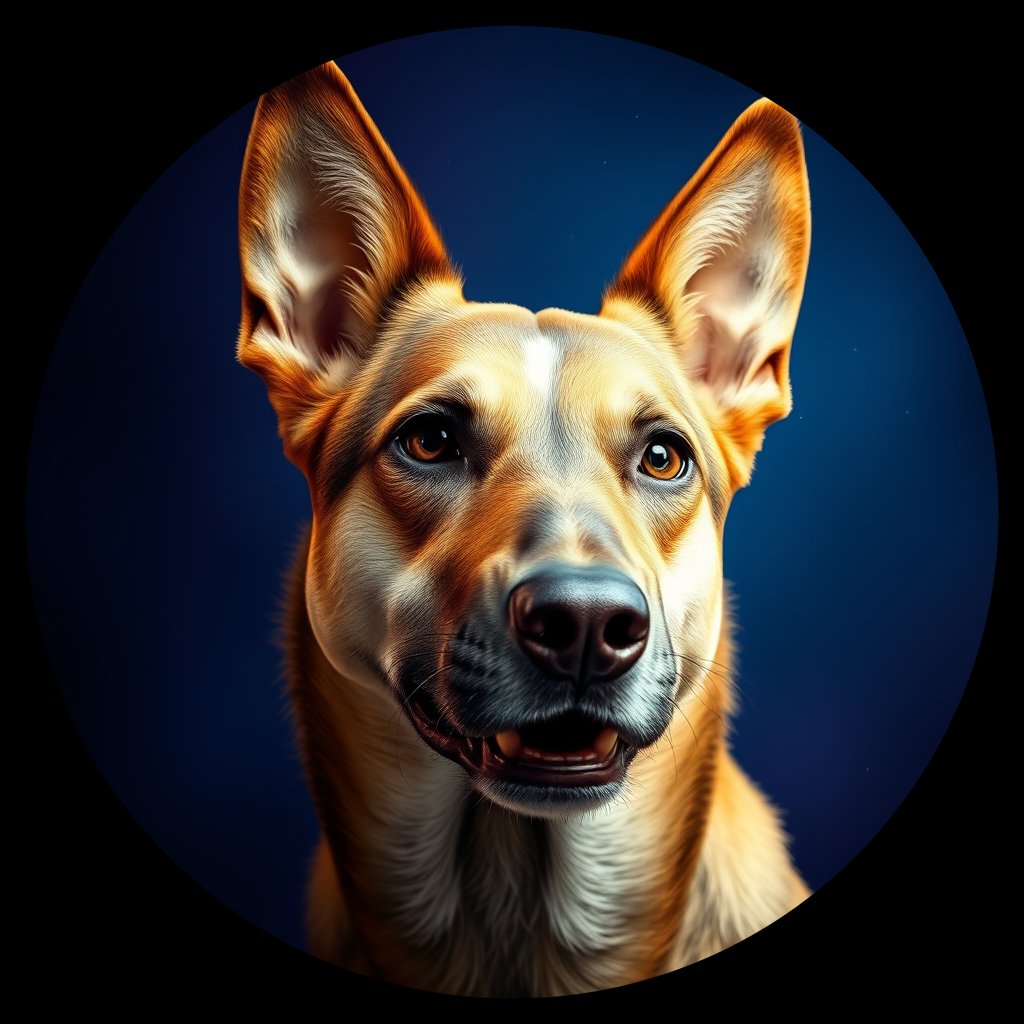Cosmic medallion portrait of CNPP_CNPP_90, a Feral Dog Capeyork